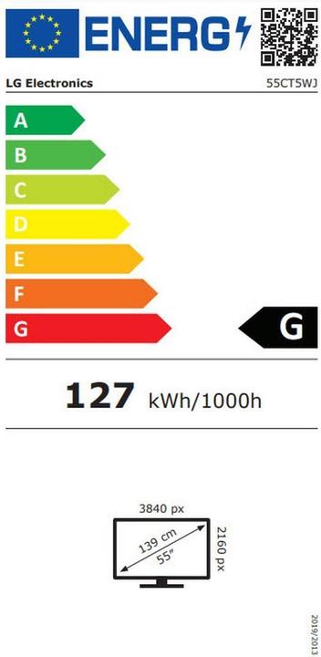 Energie-Label LG One:Quick Works (3840 x 2160 Pixel, 55")