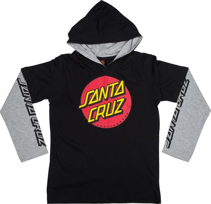 Actual product image Santa Cruz Classic Dot Hooded Kids Longsleeve