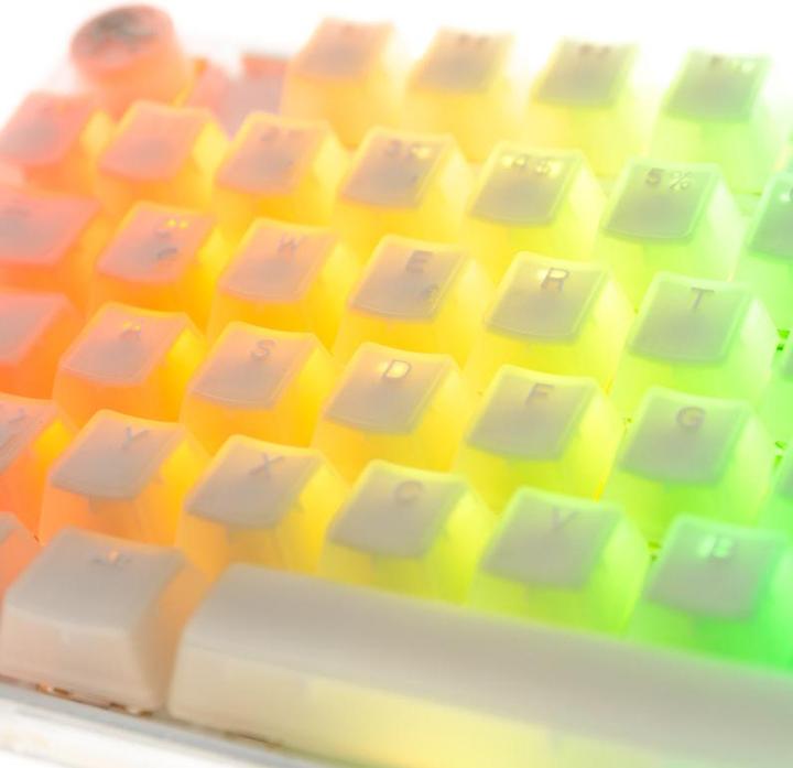 Actual product image Ducky One 3 Aura White TKL Gaming Keyboard, RGB LED - MX-Red (DE, Cable)