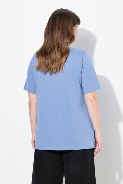 Image du produit Ulla Popken T-shirts en coton bio. Col en V et manches courtes. Lot de 2 (60)