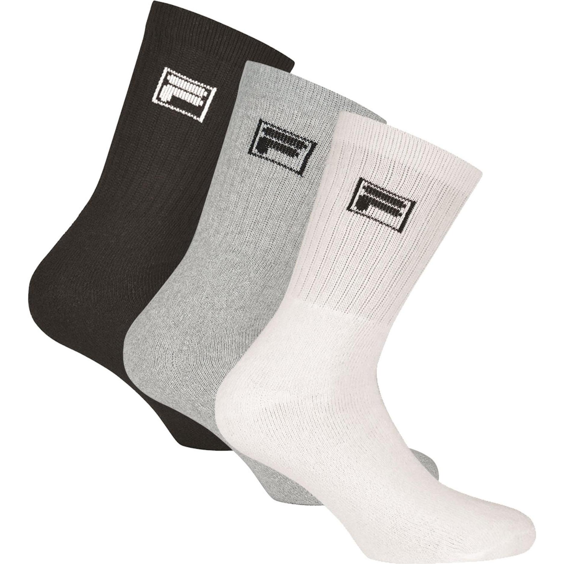 FILA, Herren, Socken, Tennis Socks 3 Pairs Per Pack, Schwarz, (3er Pack, 43 - 46)