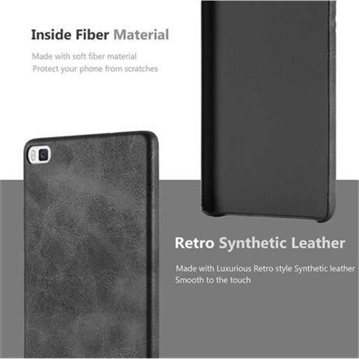 Actual product image Cadorabo Hard cover faux leather with texture (Huawei P8)