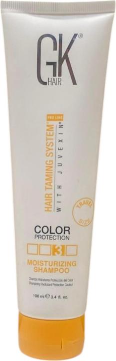 Gk Hair Global Keratin Shampooing hydratant 100ml/3.4 Fl Oz pour cheveux colorés, secs, abîmés, frisés et (100 ml, Shampoing liquide)
