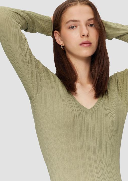 Produktbild S.Oliver Strickpullover Gerippter Feinstrickpullover aus Viskosemix (L)