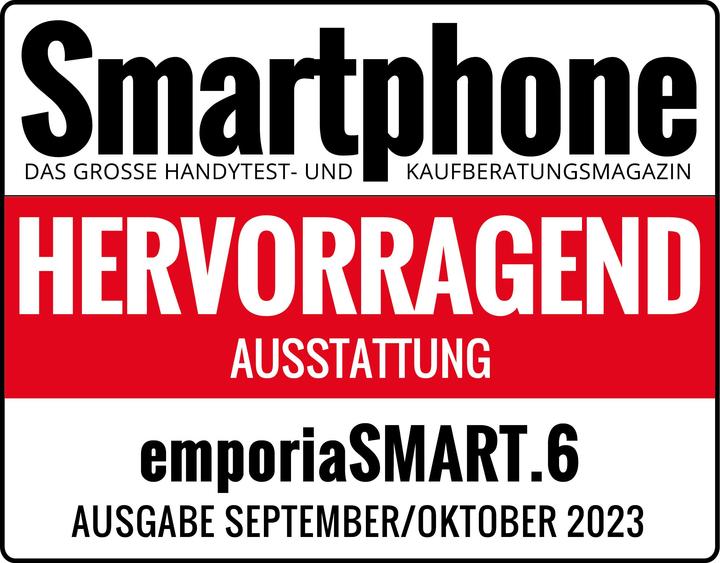 Actual product image Emporia SMART.6, Senior smartphone (128 GB, Black, 6.58", Single SIM, 5G)