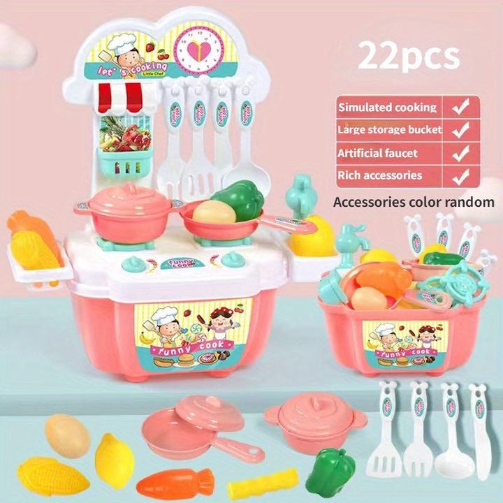Immagine prodotto Activity Board Casetta per bambini, giochi di simulazione di cucina, pentole, set di mini pentole, cucine per