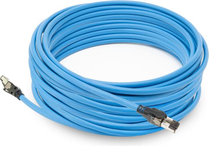 Immagine prodotto ACT Blue 20 meters S/FTP CAT6A B2ca PoE++ 100W solid prefab installation cable, RJ45 male û male (S/FTP, CAT6a, 20 m)