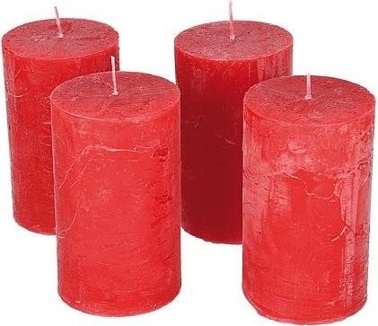 Söllner Floristik Stumpenkerze 100x60mm rot 4erSet (4 Stk.)