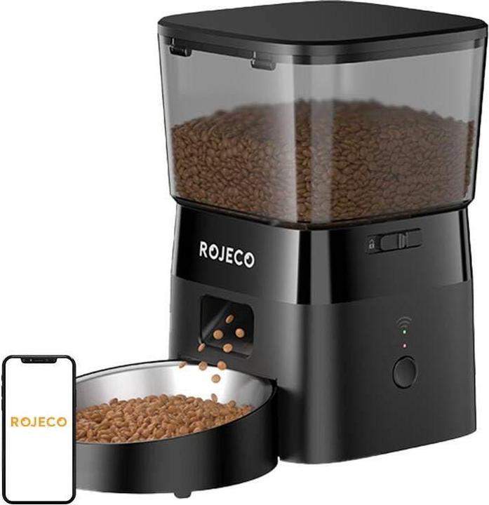 Rojeco 2L Automatic Pet Feeder WiFi Version (Black) (200 cl)