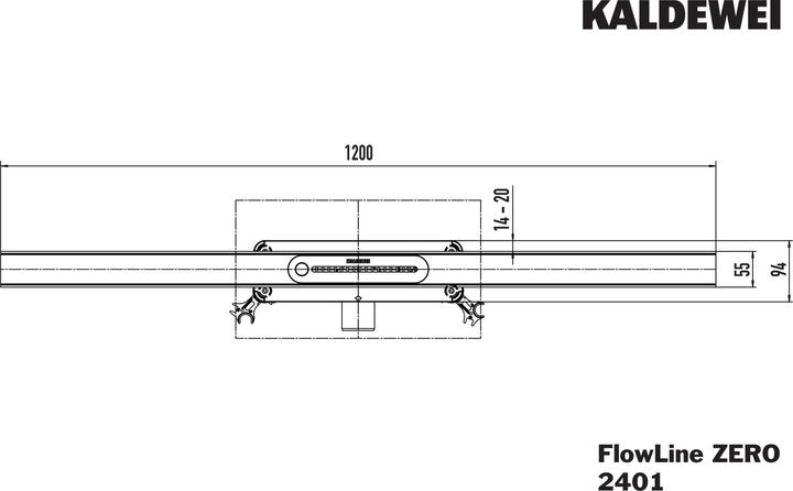 Image du produit Kaldewei FLOWLINE ZERO 2401, Caniveaux de douche, longueur 120cm, 940100010930