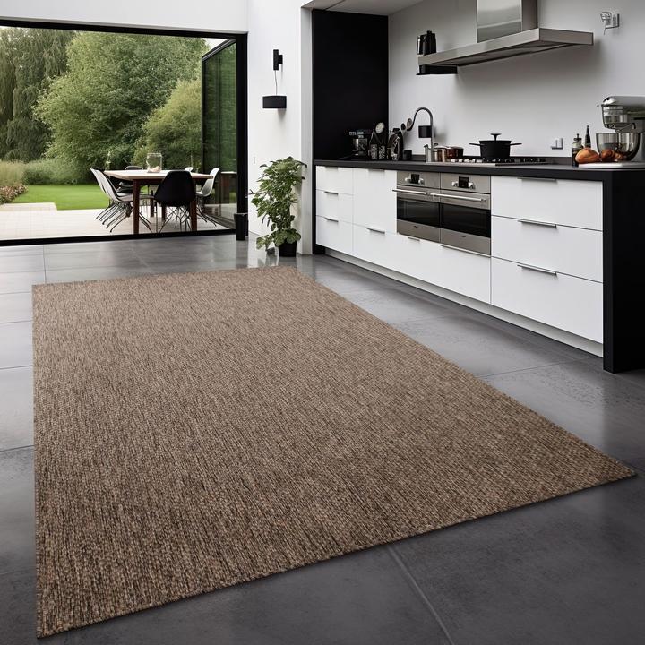 Produktbild TT Home Teppich Outdoor Wohnzimmer Esszimmer Balkon Wetterfest (250 x 80 cm)