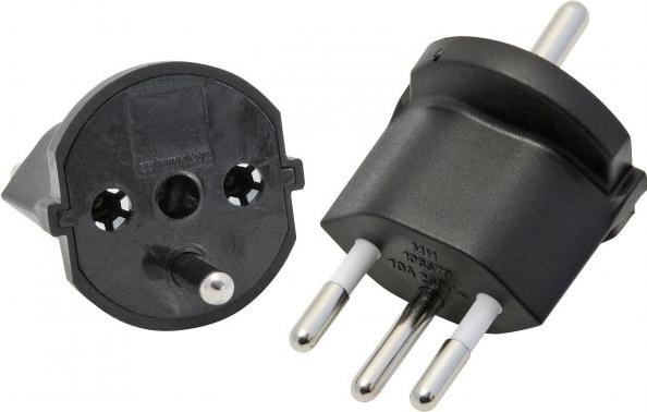 CameraPlus Adaptateur 220v prise EU à prise Suisse CH 3 pin irréversible (Connecteur DC)