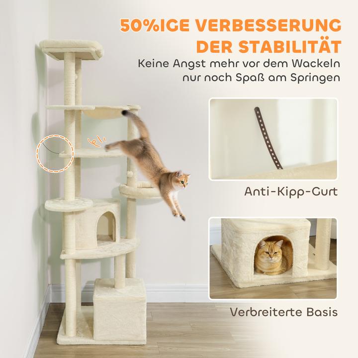 Actual product image PawHut Scratching post (200 cm, Beige+cream white)