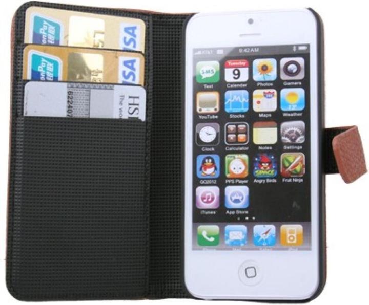 Produktbild König Design Tasche Handytasche (Flip Quer) für Handy iPhone 5 & 5s (Apple iPhone 5, Apple iPhone 5s)