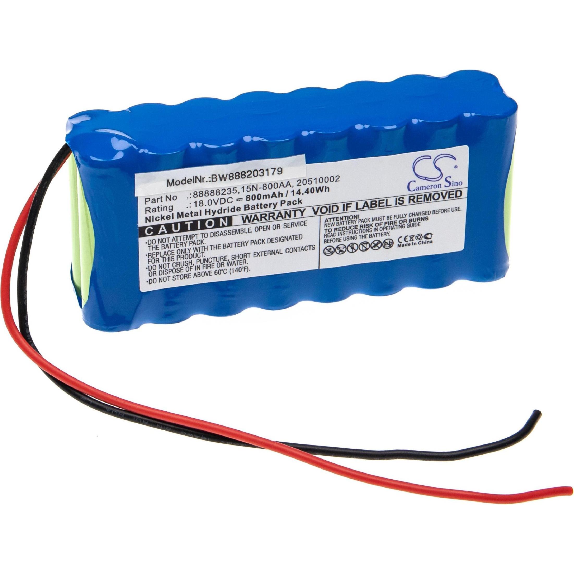 XCell Medizintechnik-Akku als Ersatz für GE 20510002, 88888235, 92916531, 15N-800AA - 800mAh, 18V, NiMH (18 V, 800 mAh)