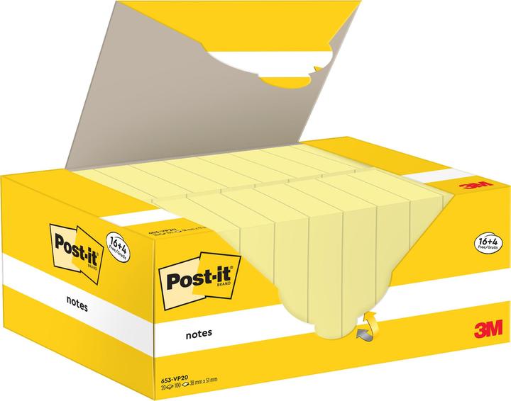 Actual product image Post-it 653-Vp20 (38 x 51 mm)
