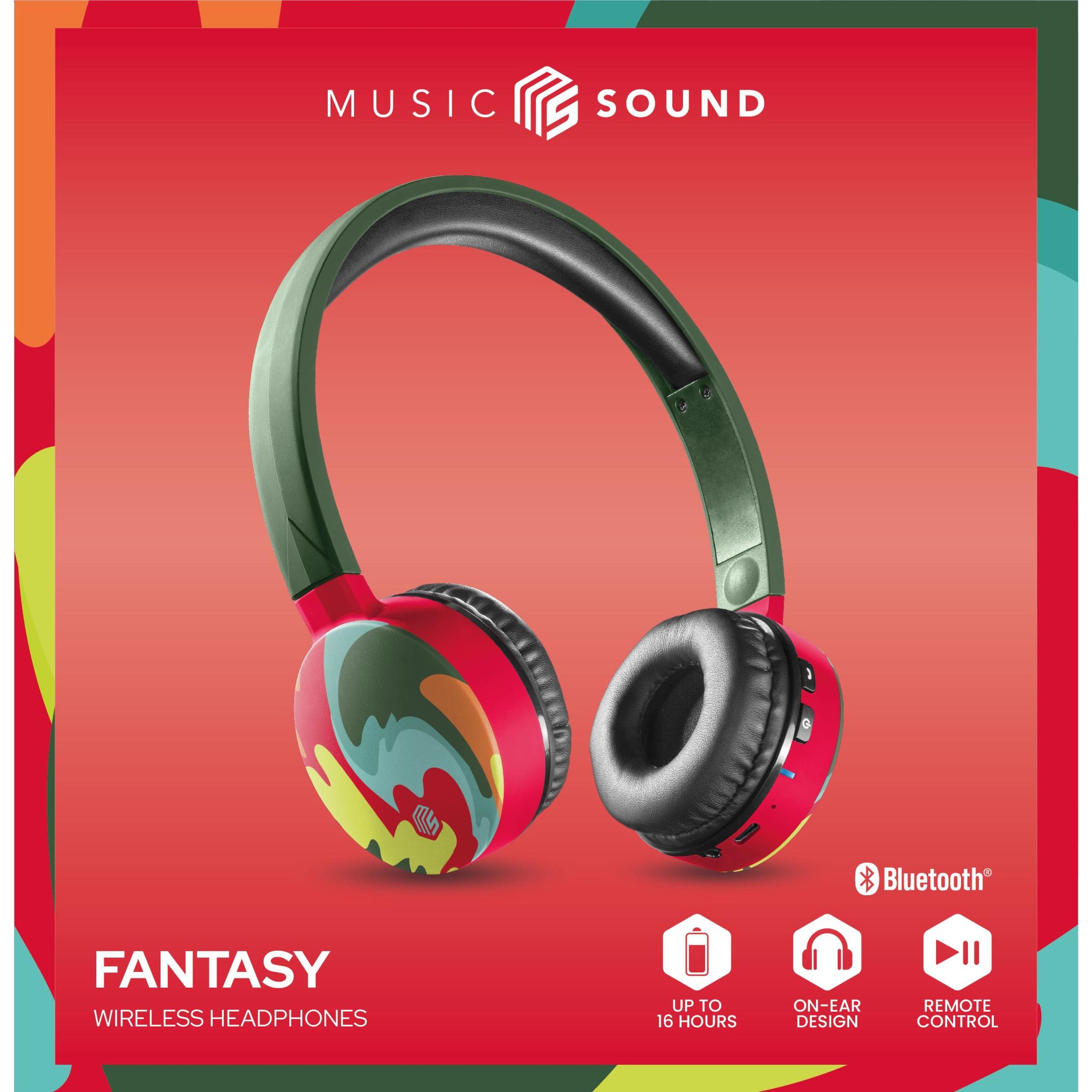 Thumbnail - Music Sound Music+Sound FANTASY Bluetooth-Kopfhörer grün/bunt on-ear Softtouch max.20h 1 (keine Geräuschunterdrückung, 1...