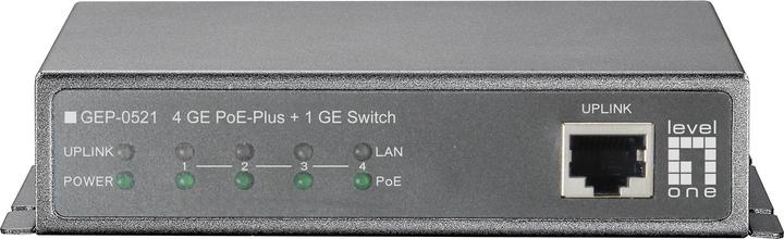 Produktbild LevelOne Level One GEP-0521: 4 GE PoE-Plus + 1 GE (5 Ports)