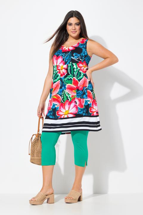 Image du produit Ulla Popken Robe courte en jersey, sans manches. Silhouette en A évasée. Décolleté rond et imprimé cachemire. (46, 48)