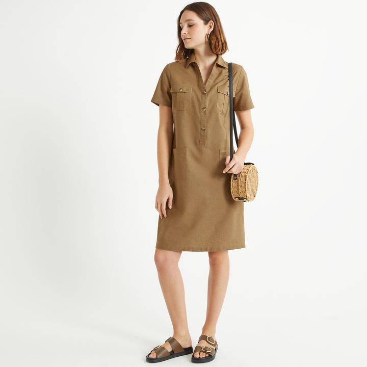 Image du produit Anne Weyburn Robe mi-longue en lin mélangé (52)