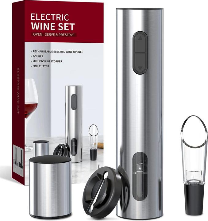 CircleJoy Elektrische Weinöffner-Set (Elektrischer Korkenzieher)