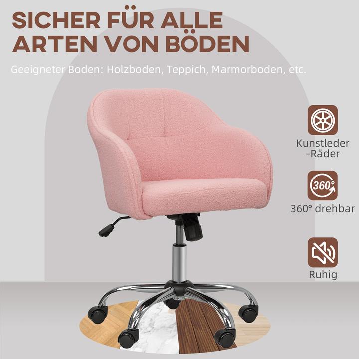 Produktbild Homcom Bürostuhl Polyester, Kunstleder Rosa