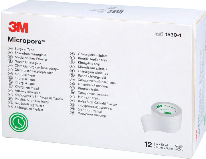 Immagine prodotto 3M Rollenpflaster ohne Dispenser 25mmx9.14m weiss (12 x)
