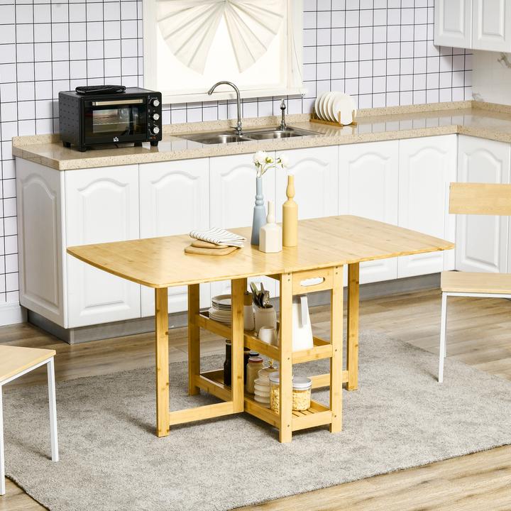 Produktbild Homcom Klapptisch mit Ablagefächer (149.5 x 80 x 73.5 cm)