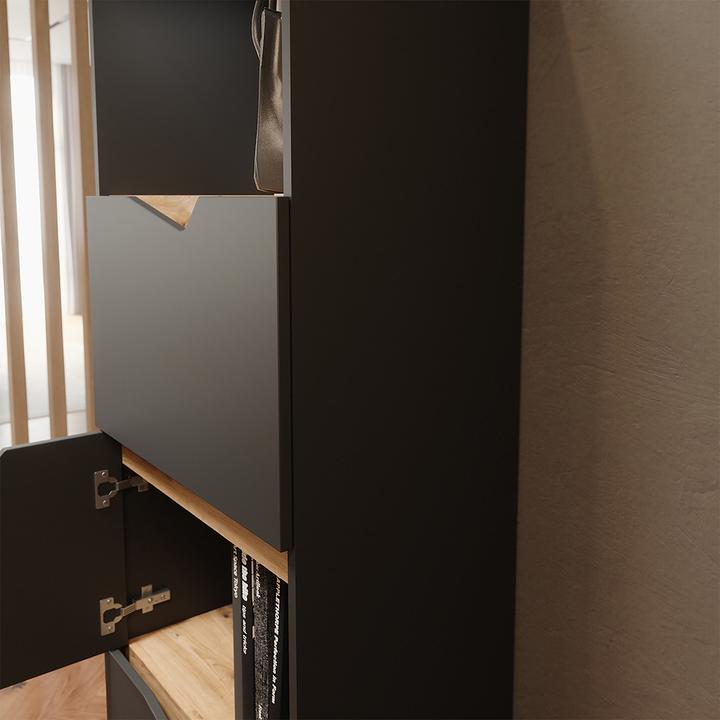 Image du produit Vicco Kommode Marelle, Anthrazit/Artisan, 60 x 169.5 cm mit 4 Fächern (60 x 38 x 169.50 cm)