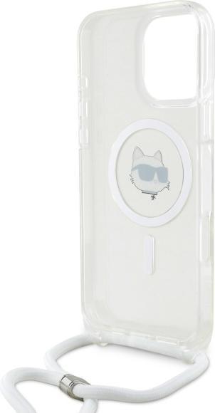 Productafbeelding Karl Lagerfeld KLHMP16LHCCHNT iPhone 16 Pro 6,3" hardcase transparant IML Choupette Hoofd & Koord Ma (Apple iPhone 16 Pro)