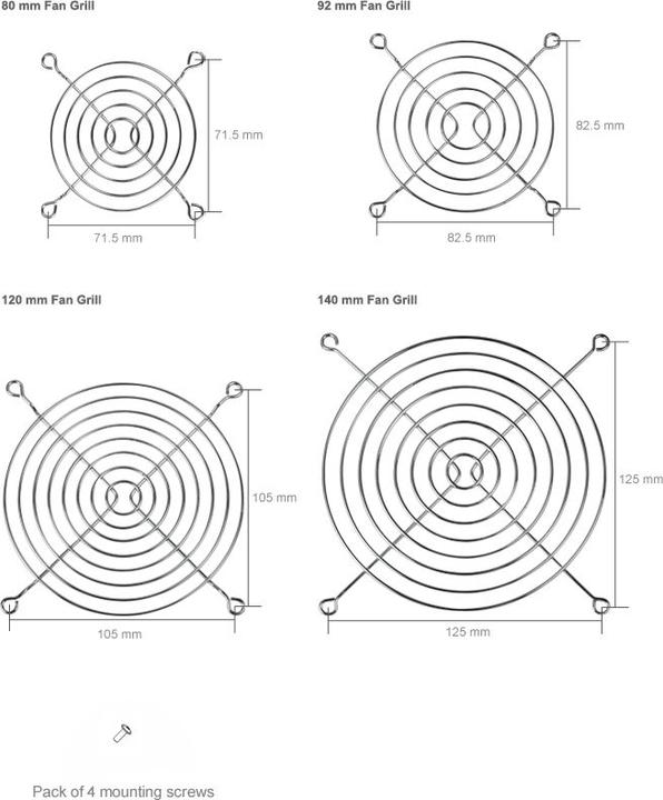 Immagine prodotto Arctic Case acc Fan Grills 80mm