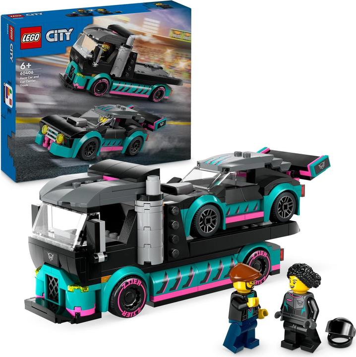 Image du produit LEGO Transporteur de voitures avec voitures de course (60406, LEGO City)