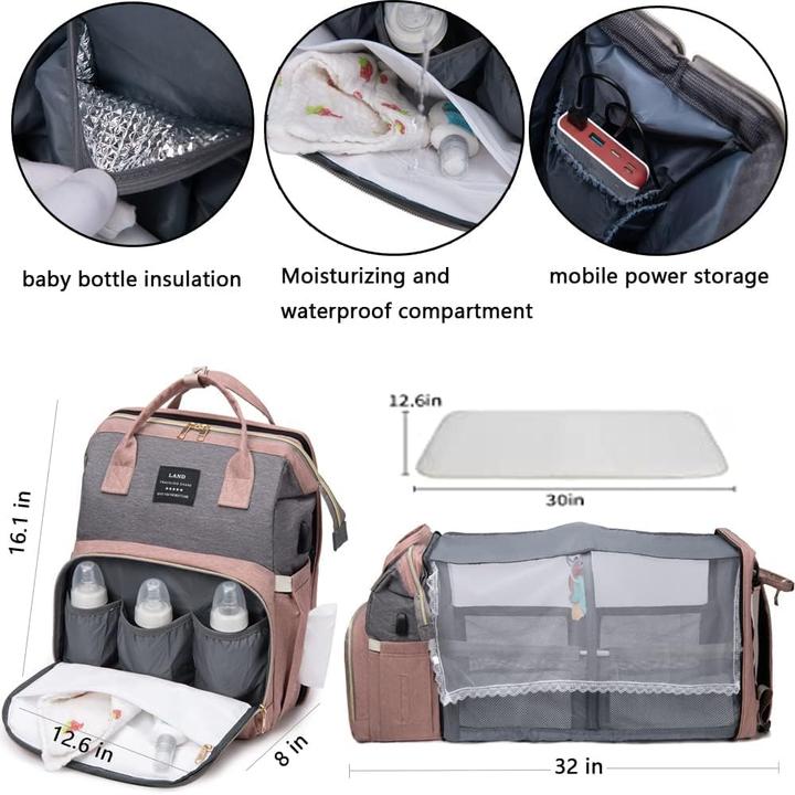 Actual product image Yudoxn Multifunktionaler Wickeltaschen-Rucksack mit Wickelunterlage