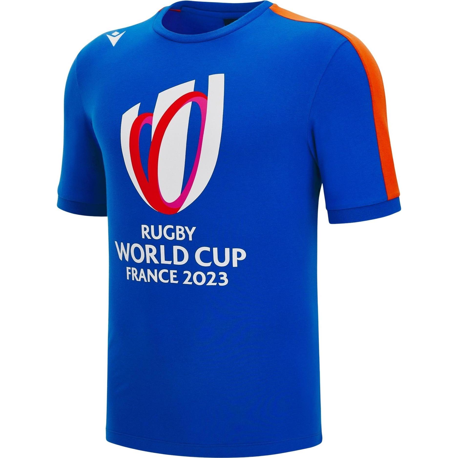 Macron, Herren, Sportshirt, polycotton t-hirt rwc frankreich 2023 (S), Blau, S
