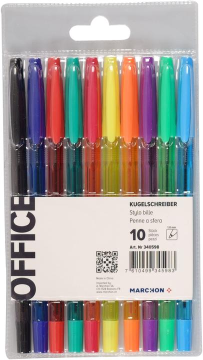 Office Kugelschreiber 10 Stück assortiert (Assortiert, 10x)