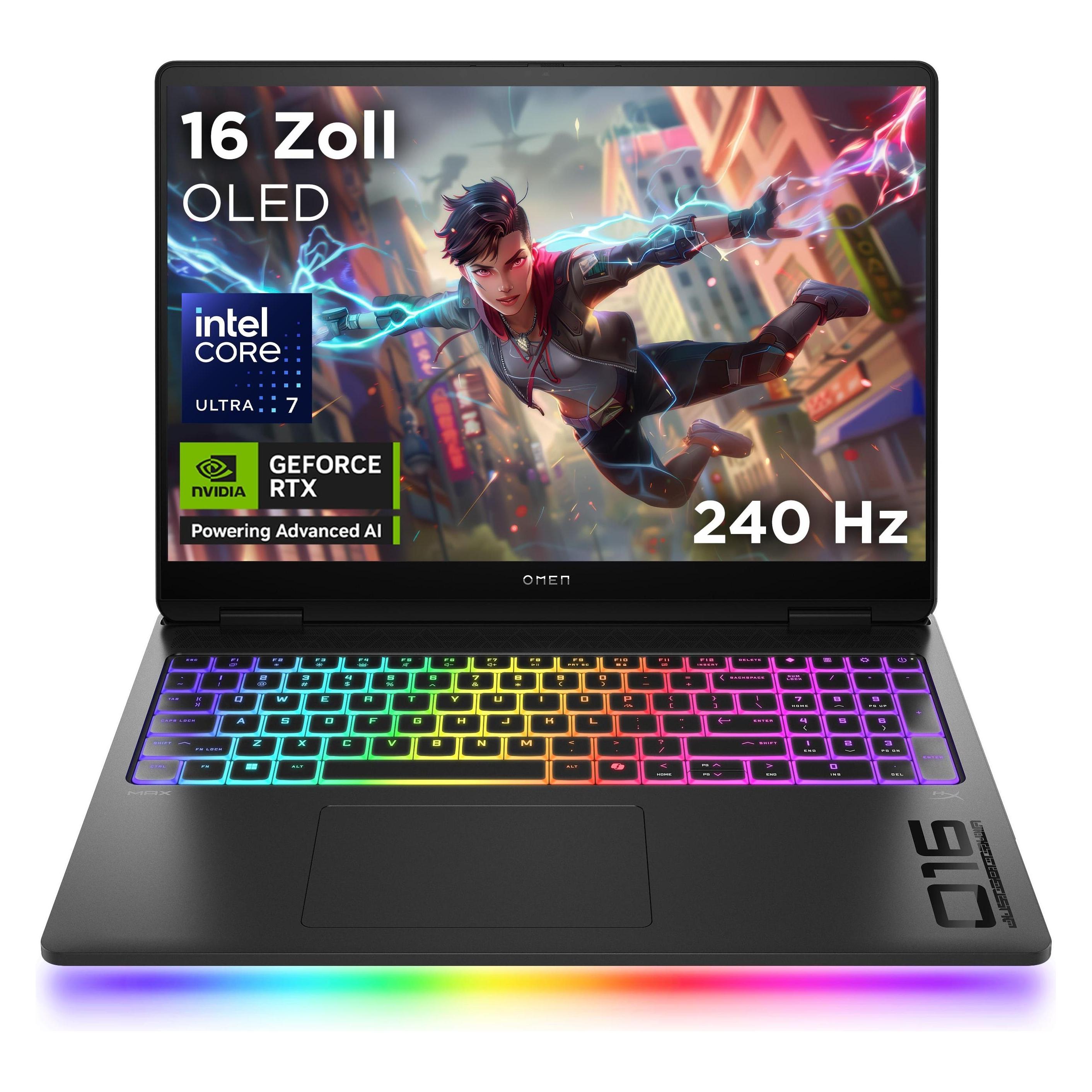 HP Omen Max 16-ah0073ng RTX 5070 Ti (15.98", 2000 GB, 32 GB, DE, Intel Core Ultra 7 255HX), Notebook