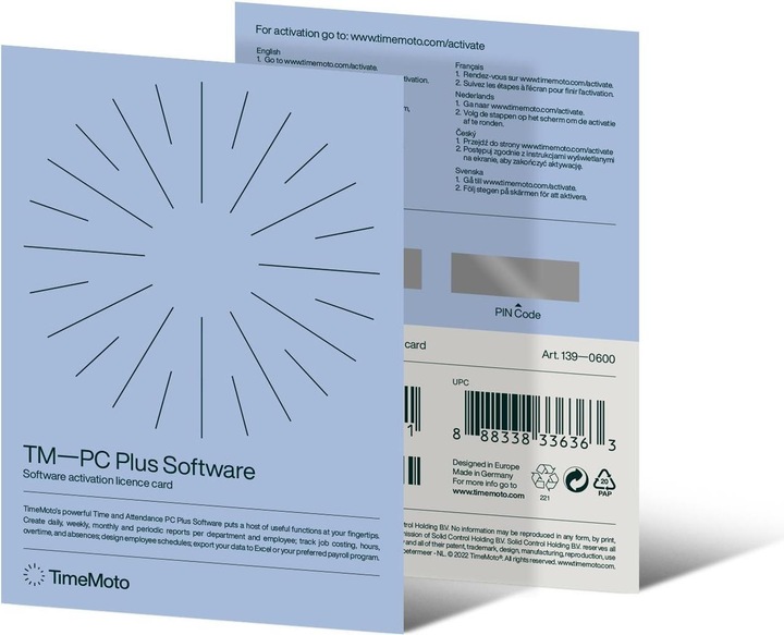 Actual product image Safescan TimeMoto PC Plus Software