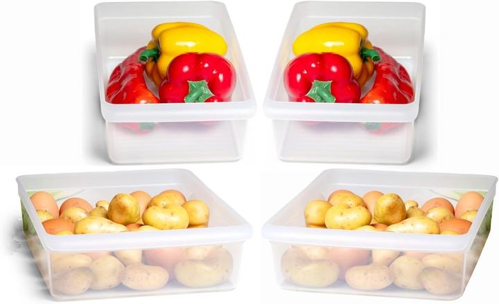 Actual product image Novaliv Kühlschrank 4er Set Organizer Kühlschrank Mittel + Gross BPA-frei Küchenordnung küchenorganiz