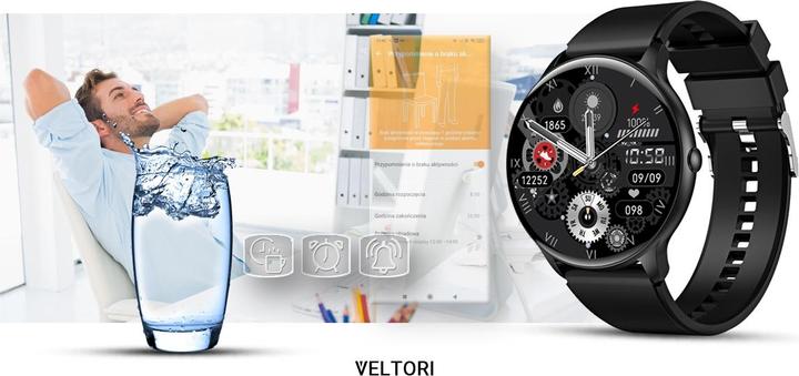 Actual product image Giewont Veltori VT160-1 Smartwatch, schwarzes Silikonarmband