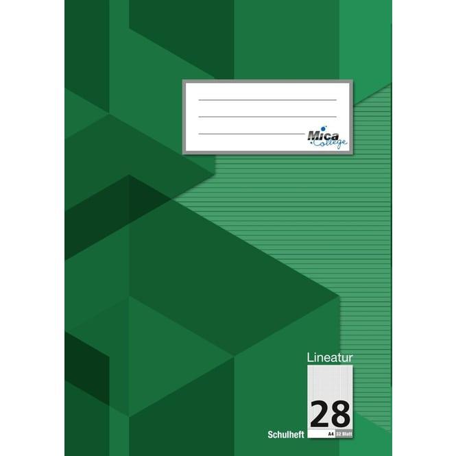 Produktbild MICA College Doppelheft - DIN A4 - Lineatur 28 - kariert mit Doppelrand - 32 Blatt (A4, Kariert)