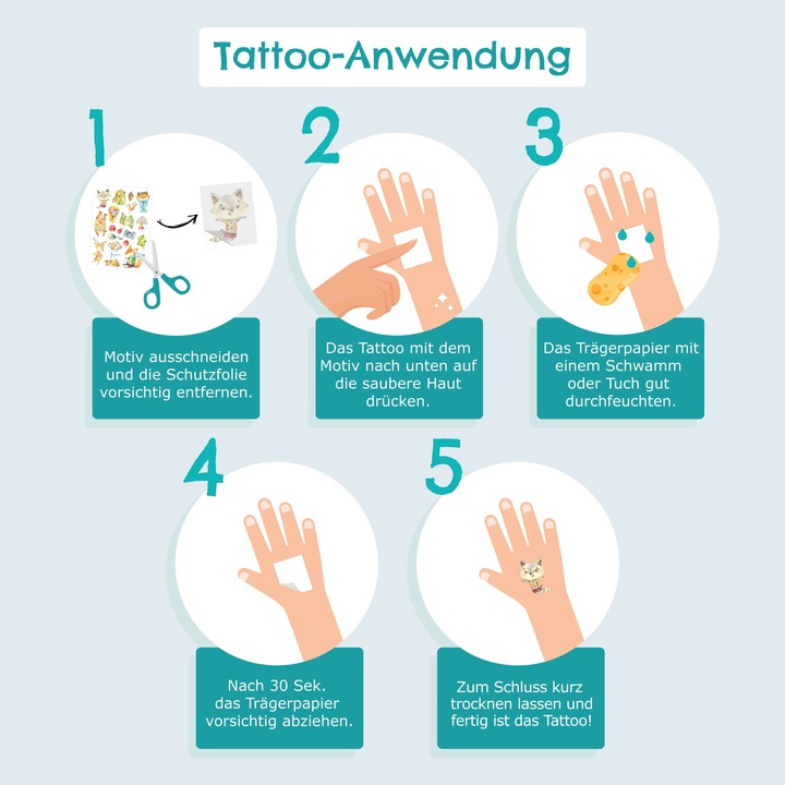 Image du produit Papierdrachen 100 tatouages d'enfants
