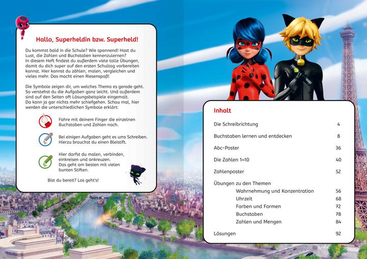 Actual product image Ravensburger Miraculous: Das grosse Vorschulbuch - Buchstaben, Zahlen, Konzentration (German)