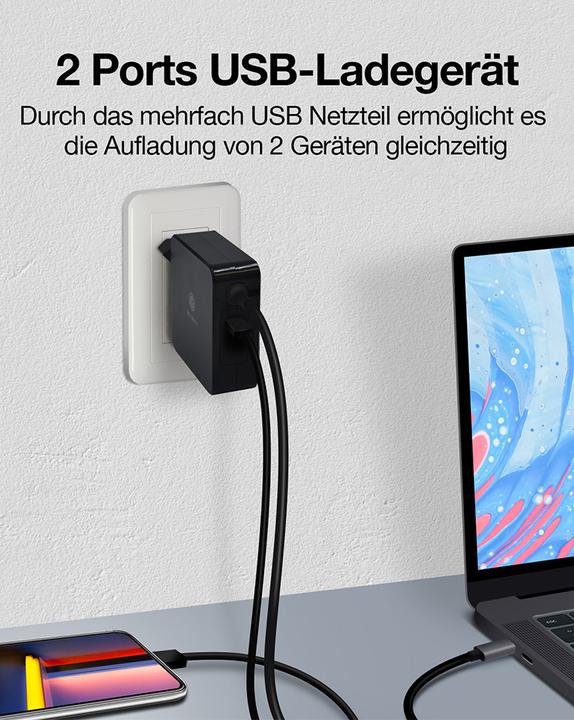 Produktbild Icy Box IB-PS101-PD Universal Notebook Netzteil USB-C 90W 1,8m Kabel (90 W)