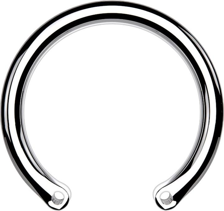 Produktbild Star Piercing Circular Barbell-Stab silber mit zwei 0.8 mm Gewindelöcher (ohne Messing, Titan G23)