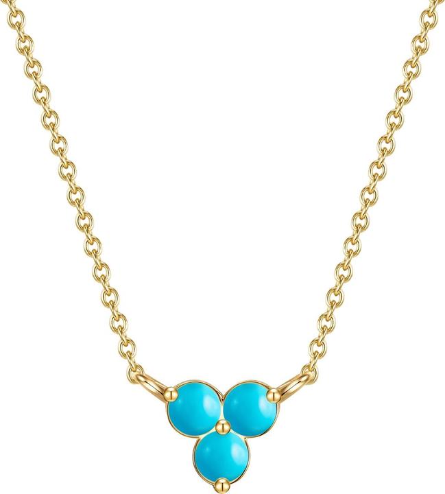 Produktbild Glanzstücke München Damen Sterling Silber Türkis (rek.) gelbgold 40,0 cm Basiskette + 5,0 cm Verlängerung - 28497 (Sterling Silber, 40 - 45 cm)