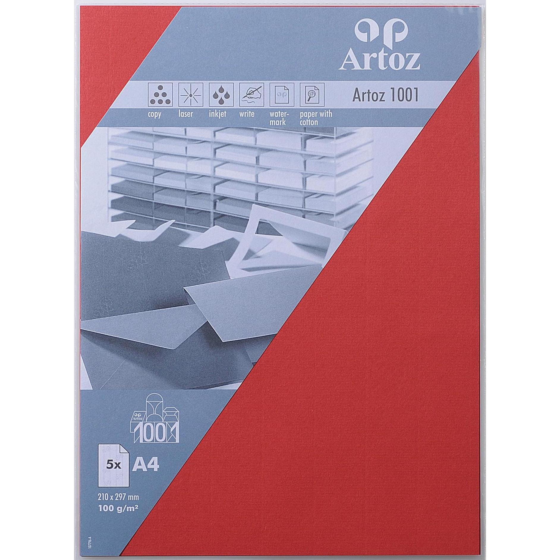 Thumbnail - Artoz, Kopierpapier, 1001 A4 100g rot (100 g/m², 5 x, A4)