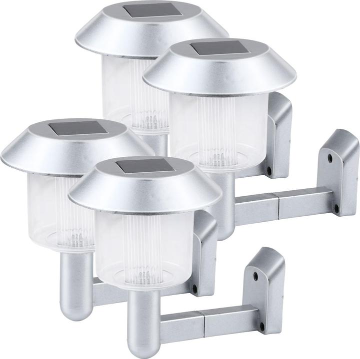 Produktbild Grundig 4er-Set Solar-Wandleuchte, silber