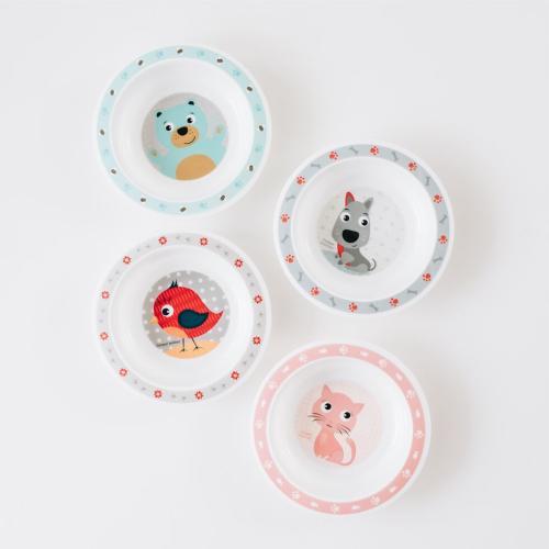 Actual product image Canpol BABIES plastic dishes and tools set CUTE ANIMALS, 4/401 pin