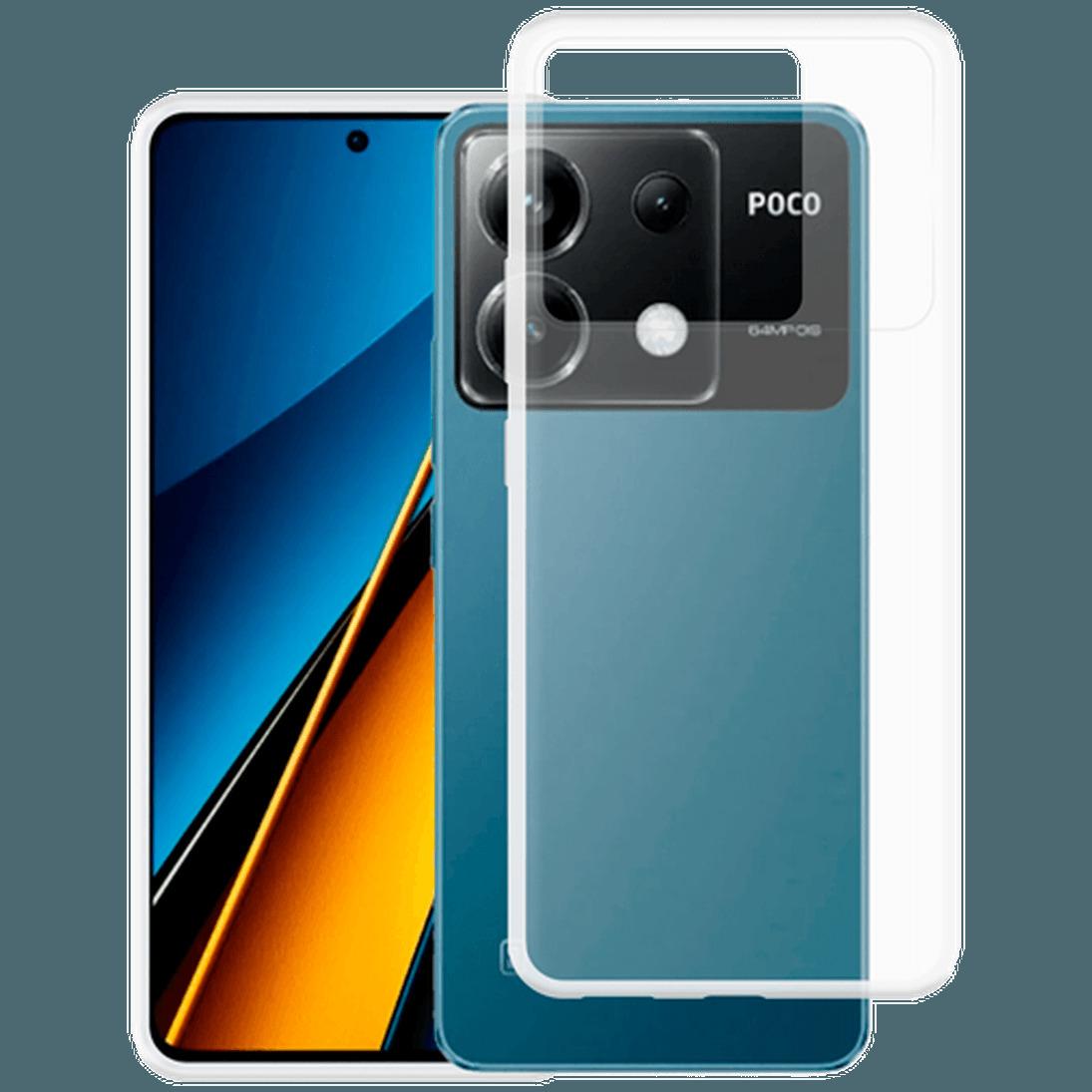 Just in Case Copertura posteriore in TPU trasparente per Poco X6 (Xiaomi Poco X6), Cover smartphone, Trasparente