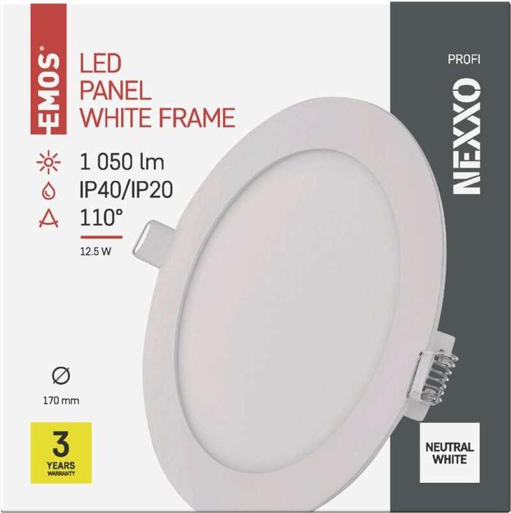 Image du produit Emos Luminaire LED encastrable NEXXO, rond, blanc, 12,5W, blanc neutre (1050 lm)